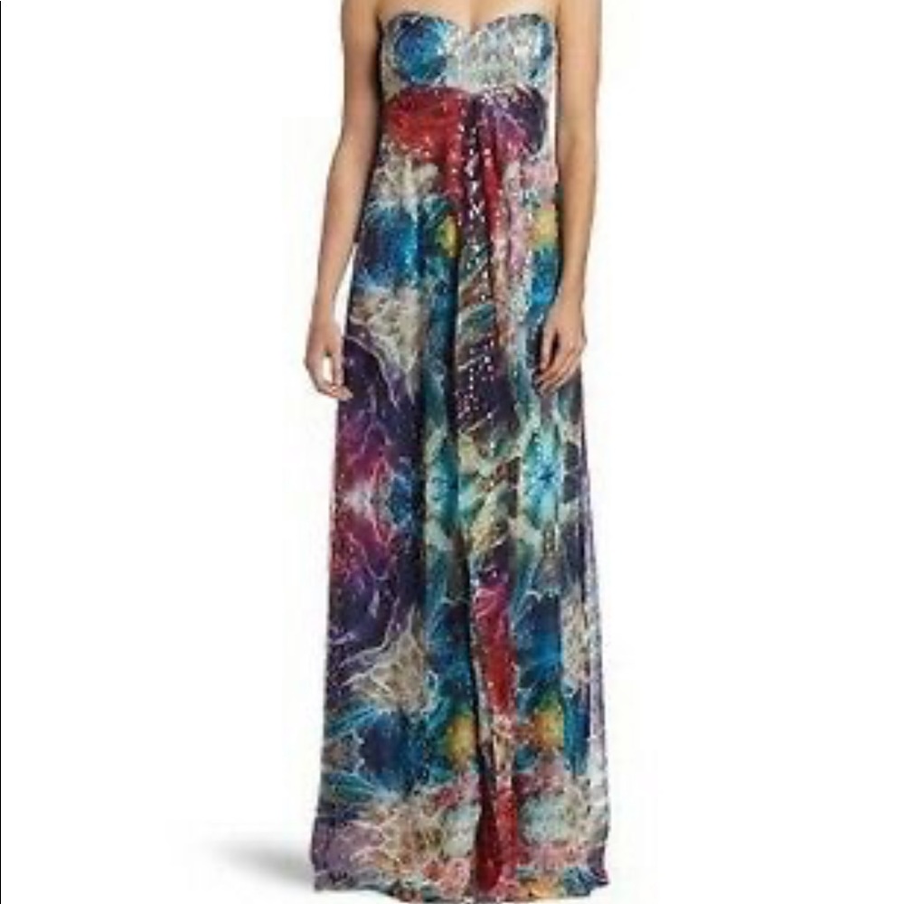 Beautiful Nicole Miller Euphoria Lurex Maxi Gown